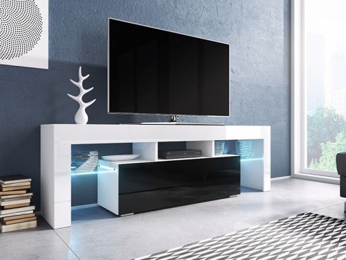 Тумба ТВ RTV TORO 138 Сama білий/ чорний глянець